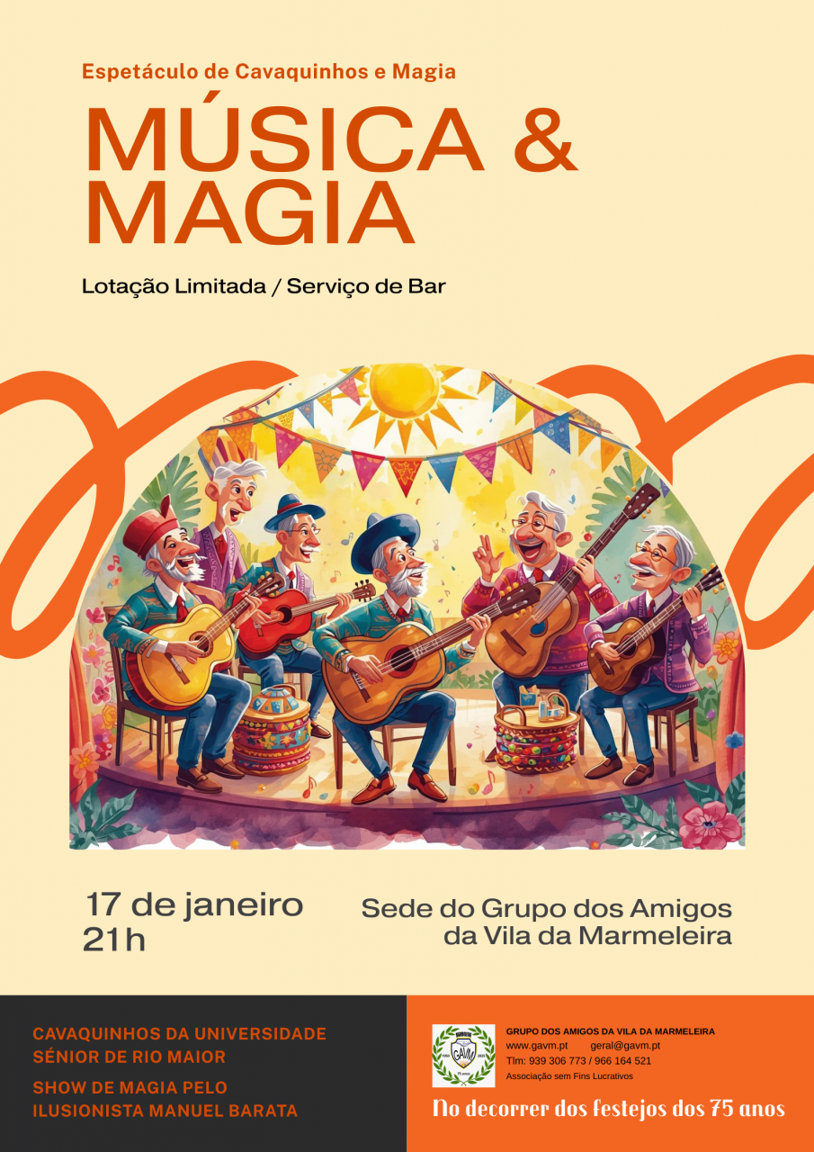 Espet&aacute;culo de Cavaquinhos e Magia no Grupo dos Amigos da Vila da Marmeleira